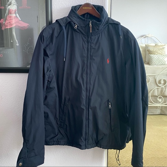Polo Ralph Lauren Other - Polo by Ralph Lauren Insulated Aviator Navy Jacket Men’s Large w/ Hood